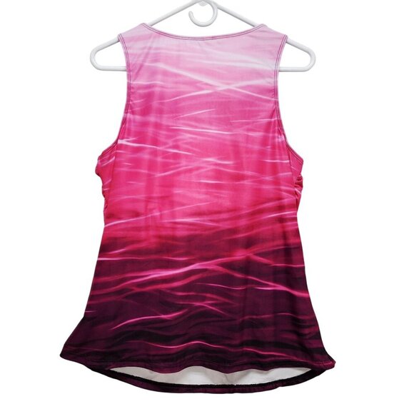 Womens Swimsuit Sleeveless Gradient Pink Tank Top By Daci Size 2XL - Picture 2 of 9